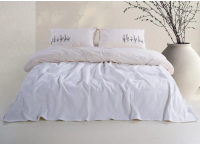 Постельное белье Washed Cotton Turkiz - Lavanta с вышивкой и покрывалом (Turkey), евро